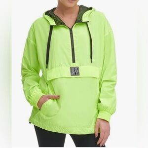 DKNY Women's Bright Green Hooded Ski Jacket